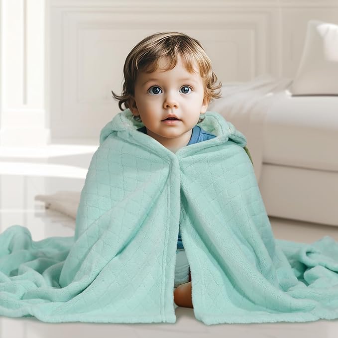 Baby Bath Towels Hooded, Dinosaur Thick Toddler Hooded Towel for Boy Age 0-5， 50" x 32" Large Size Soft Absorbent Coral Fleece Shower Gift for Kids,Beach Comfort Quick-Drying Green Dinosaur