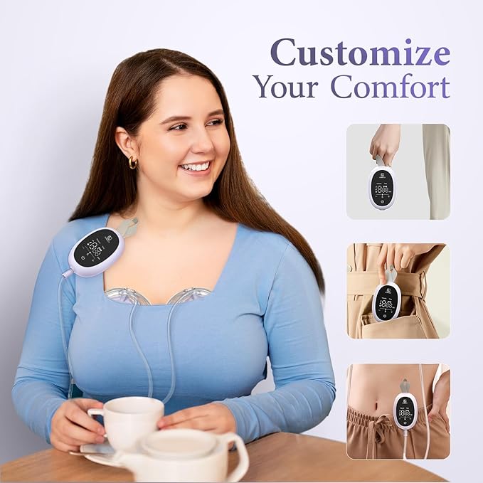 Breast Pump D6, Ultra-Lightweight Hands Free Wearable Breast Pump with Upgraded Leak-Proof Double-Seal Flange, Electric Breastfeeding Pump 3 Modes | 9 Levels, 3 Fine-Tuned Rhythms, 15/17/19/21/25mm