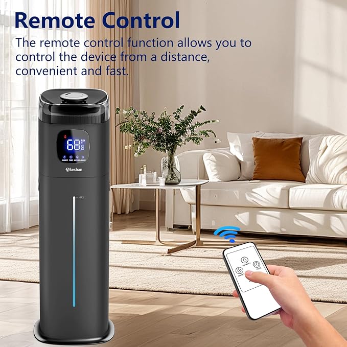 Large Humidifiers for Bedroom, 9L/2.5Gal Ultrasonic Cool Mist, Easy Clean Humidifier with 350ML/H Large Mist Speed, Quiet, Suitable for Kids Room Plant Yoga (Square W)