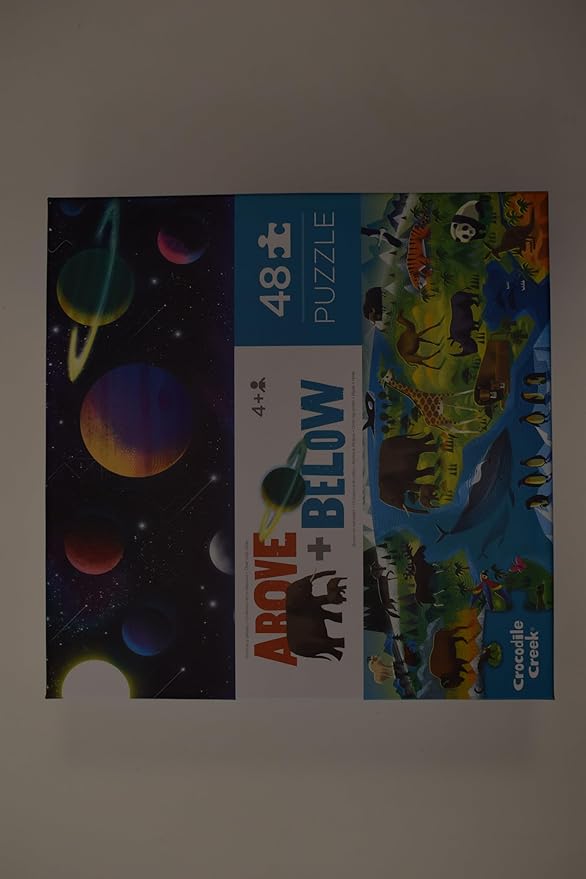 Crocodile Creek Above + Below 48-Piece Jigsaw Floor Puzzle - Fun Floor Puzzles for Kids Ages 4-8 - Earth & Space - 27 x 20 inches Finished