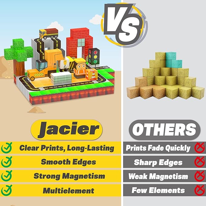 138PCS Magnetic Blocks - Magnetic Building Blocks Magnet Block Cubes Construction Set, STEM Sensory Stacking Toys for Kids Boys Girls Ages 3 4 5 6 7 8-12 Holiday Christmas Birthday Gifts