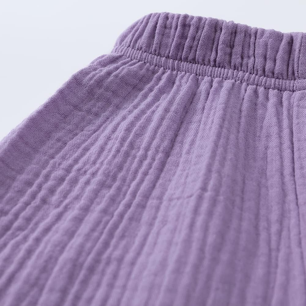 MYGBCPJS Baby Boys Girls Cotton Linen Trousers Kids Casual Ankle Pants Loose Long Bloomers