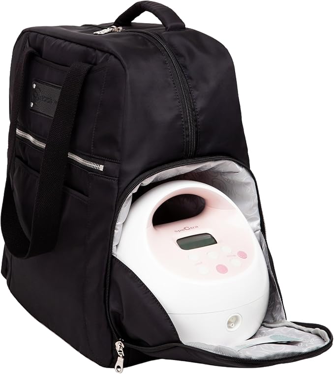 Sarah Wells Kelly Breast Pump Backpack & Tote - Insulated Pocket, Laptop Sleeve & Easy-Clean Design, Fits All Pumps, Diaper Bag for Moms (Black)