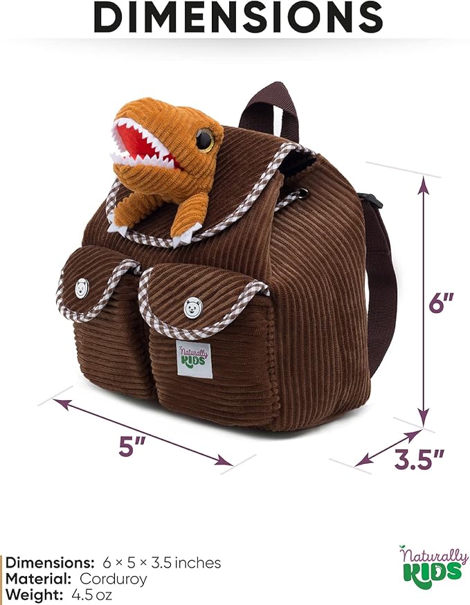 Dinosaur Mini Backpack for Kids, Mini Backpack for Toddler Girls, Gift for 2 3 4 5 Year Old Girl Boy