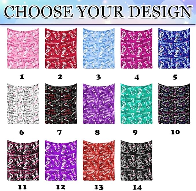 Artsadd Personalized Baby Blanket for Girls with Name, Custom Pink Baby Blankets for Kids Adults Customized Name Blankets for Infant Toddler Daughter Son Mom Dad Grandma Grandpa Christmas Birthday