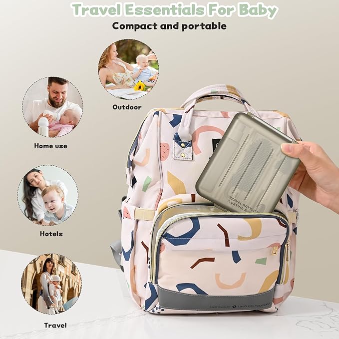 Bottle Brush Set, Portable Bottle Washing Kit,Travel Baby Essentials Silicone Bottle Cleaning Brush with Box, Bottle Cleaning Tool for Home and Travel