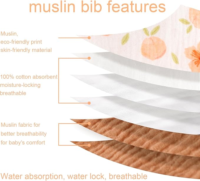 Baby Bandana Drool Bibs 6-Pack and Teething Toys 6-Pack Made with 100% Organic Cotton, Absorbent and Soft Unisex