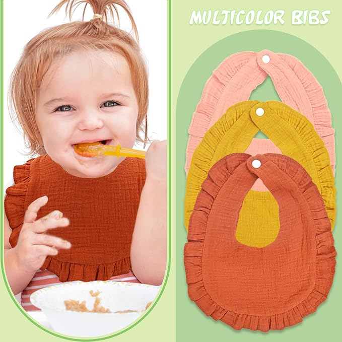 Baby Drool Bibs for Unisex Girls Boys 12 Pack Baby Muslin Bibs for Drooling and Teething
