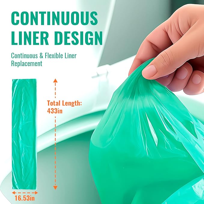 Diaper Bucket Replacement Bags, 2 Rolls Extra Thick, Leak-Proof &Odor Blocking, For Adult Diaper Systems, Diaper Pails, Toilet &Yard Waste, Thickened Diaper Pail Refill Bags Hold Up to 1546 Diapers