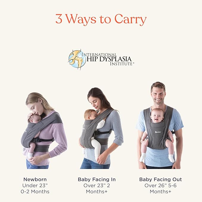Ergobaby Embrace Baby Carrier Newborn to Toddler - Lightweight Ergonomic Baby Carriers - Cozy Essentials (7-25 Pounds), Ponte Knit, Canyon Clay