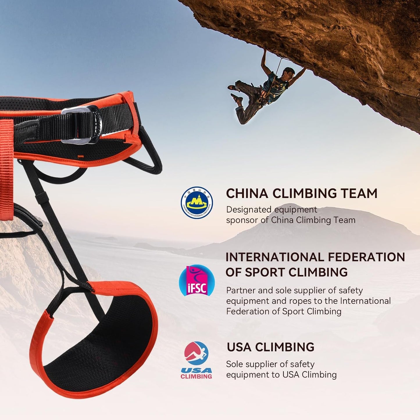 KAILAS Kids Rock Climbing Harness Child Safety Belt Climbing Gear Adjustable Lightweight Indoor Gyms Beginners Youth