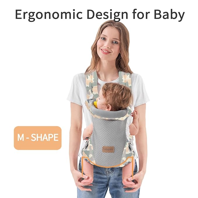 3-in-1 Baby Carrier Newborn to Toddler - Ergonomic(7.5-45lbs),Cozy Baby Carrier，Enhanced Lumbar Support，Easily AdjustableLightweight & Breathable Child Carrier(Camouflage)