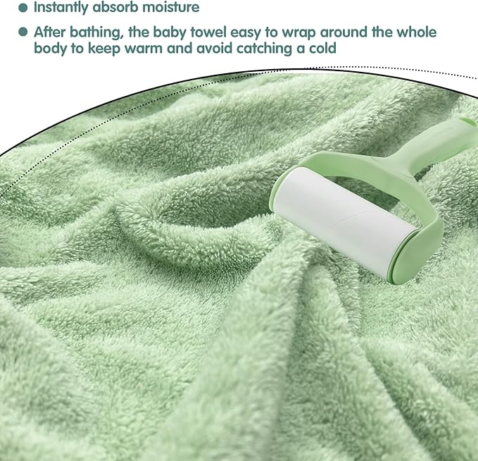 2 Pack Premium Soft Baby Bath Towels with Hood - Green Dinosaur + Brown Koala - Ultra Absorbent, Baby Stuff Shower for Boys and Girls