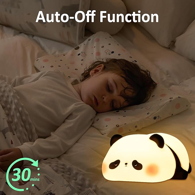 Attivolife Panda Night Light, Cute Animal Squishy Silicone Touch Lamp, Rechargeable Dim Timer LED Nightlight, Feeding Room Bedside Decor, Best Birthday Gifts for Women Girlfriend
