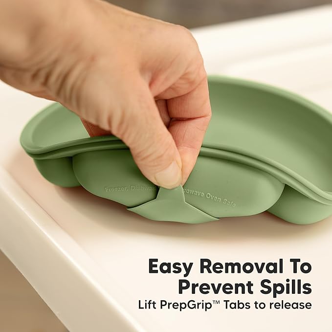 KeaBabies Suction Plates for Baby, Toddler - 3-Pack 100% Silicone Toddler Plates with Suction, Divided, BPA-Free Baby Led Weaning Essentials for Kids, Dishwasher, Microwave Safe, Durable (Desert)