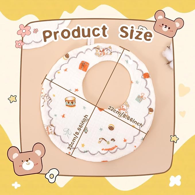 Baby Bibs Muslin Bibs 8 Pack for Drooling and Teething for Unisex Girls Boys