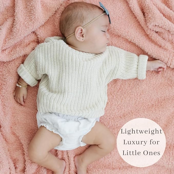 SARANONI Bamboni Luxury Baby Blanket | Cozy & Soft Plush Receiving Blankets | Perfect for Girls & Infant Baby Boy Blankets | Peach - 30” x 40"