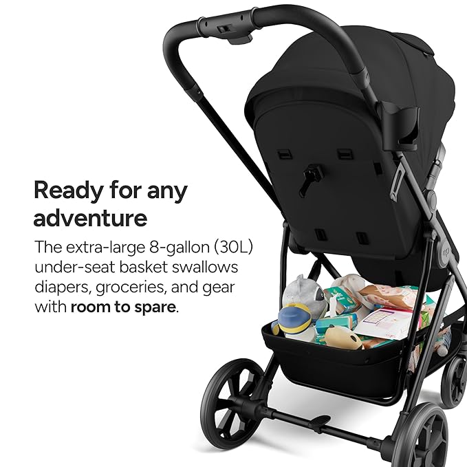 Mompush Wiz Pro 4-in-1 Baby Stroller with Newborn Mode, Full-Size All-Terrain Premium Stroller from Newborn to Toddler, Snack Tray Included for Easy Feeding & Outing, Lay-Flat in Seconds
