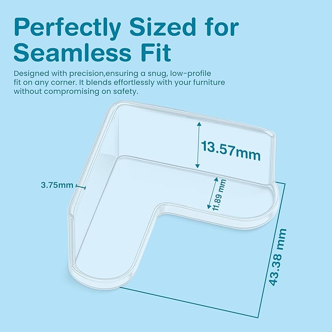 Corner Protector for Baby, Pack of 15 Clear & Transparent Edge Guards for Baby Proofing, Safety Furniture Corner Protectors for Furniture to Prevent Injuries (L Shaped)