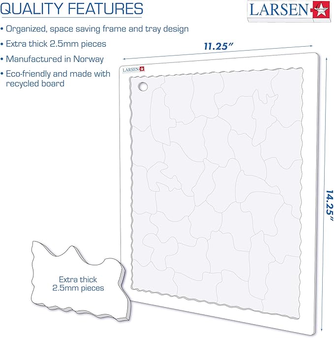 Larsen Puzzles North American Map with Animals 66 Piece Children's Educational Jigsaw Puzzle