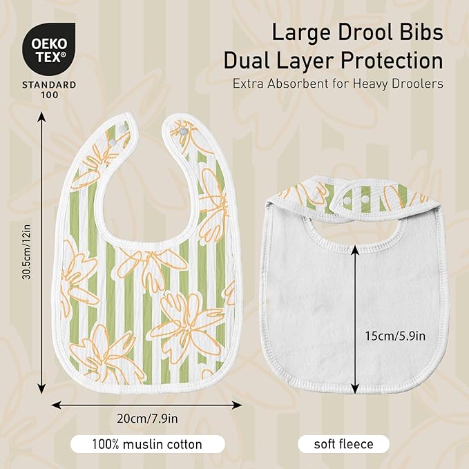 GLLQUEN BABY Muslin Drool Bibs for Boys Girls 8 Pack, Adjustable Baby Bibs for Drooling and Teething, Soft Cotton Baby Bandana Bib for Newborn Feeding Essentials (Cars)