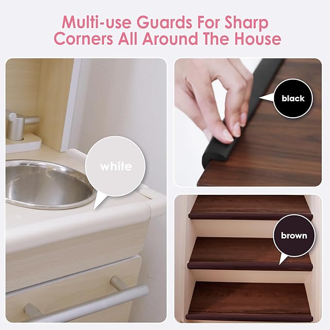 Baby Proof Corners and Edges, (Large 16.5FT Edge +8 Corners) Baby Proofing Corner Guards, Soft Rubber Foam Edge Protector, Furniture Tables Bumper Guard for Baby Safety, Cream