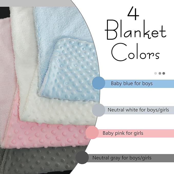 Personalized Baby Blankets for Girls and Boys, Custom Baby Blanket with Name, Embroidered Soft Minky Fleece Customized Nursery Blanket, Newborn Shower Christening Birthday Gift, 27 * 35 Inch