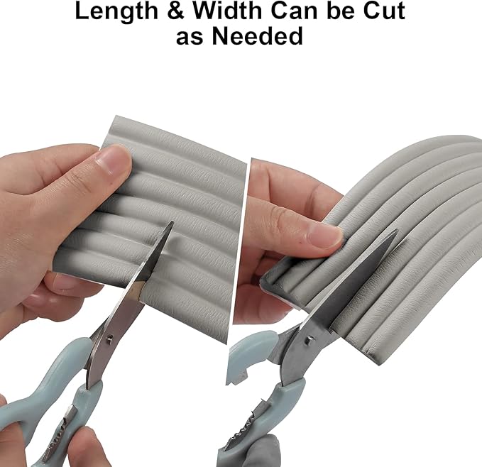 Upgrade Baby Proofing Edge Guards 6.6 ft Protector with 3M Adhesive Double Sided Tape,Extra-Wide Soft NBR Rubber Foam Padding,Furniture Safety Corner Edge Bumper Guard-Grey