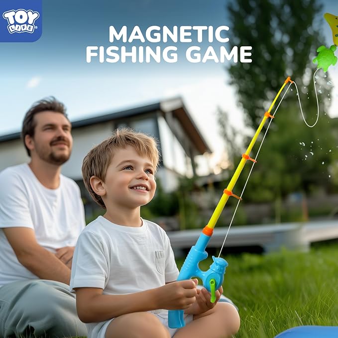 TOY Life Magnetic Fishing Game for Toddlers 1-8 with 2 Poles, Bath Toys for Ages 3+