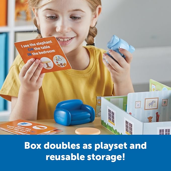 Learning Resources Elephant in the Room Positional Word Activity Set - Educational Games for Kids Ages 4+, Speech Therapy Tools