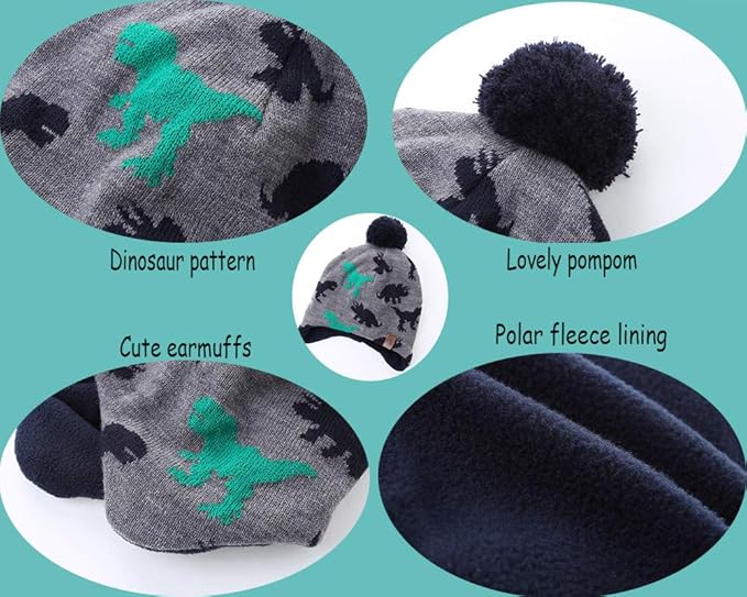 Moon Kitty Baby Boys Hats Toddler Beanies for Boys Winter Fleece Winter Hat Boys