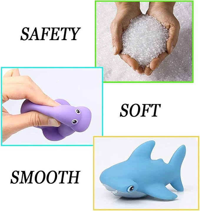 Bath Toy, Water Spraying Discoloration Floating Animals, Bathroom Pool Accessory, Shark Fishing Play Set for Babies and Kids