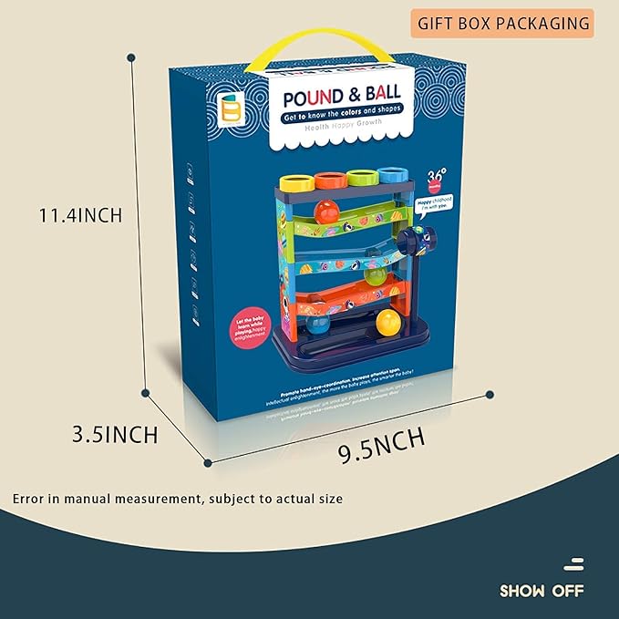 YVV Pound a Ball for Toddlers Boys and Girls STEM Developmental Educational Fun Learning Toy,Activity Toys,Hammer Pounding Toy Exercise Kids,Great Birthday Gift