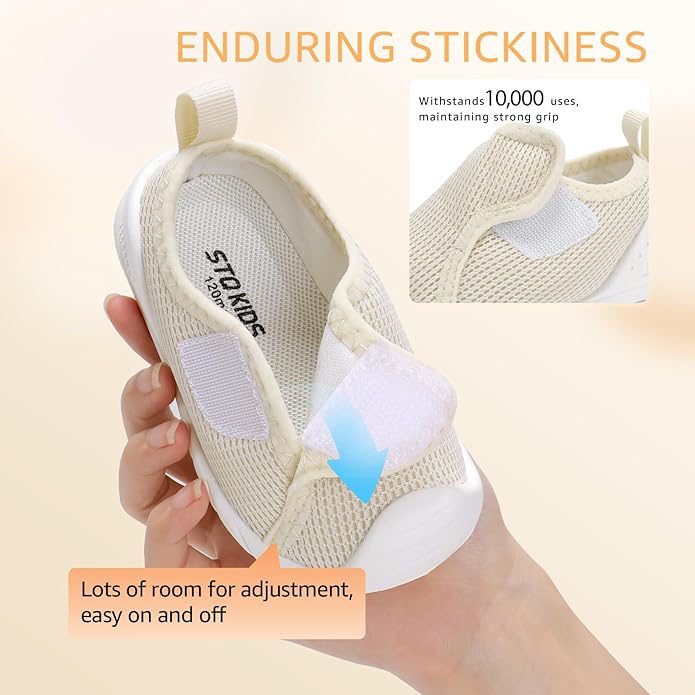 Baby Boys Girls First Walking Shoes Wide Toe Box Infant Sneakers Lightweight Breathable Slip On Barefoot Shoes