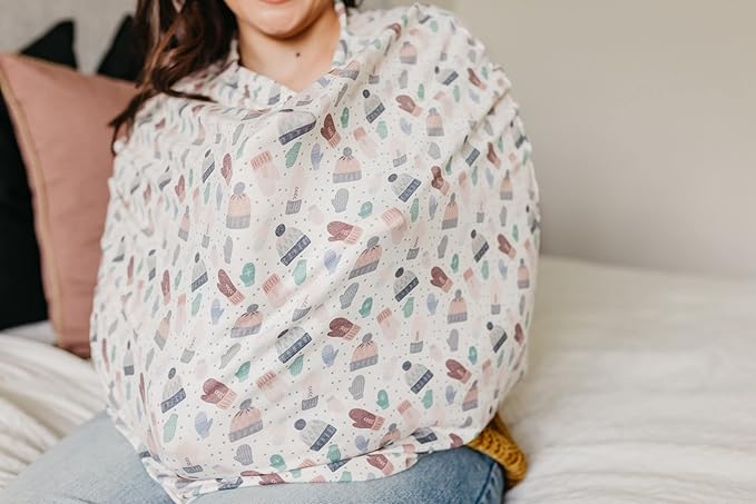 Copper Pearl Multi-Use Cover: Car Seat Covers, Nursing Cover, and Stroller Cover for Sun - Stretchy Fabric, All-Season Use, Stylish Designs, Easy Access for Moms - Winter