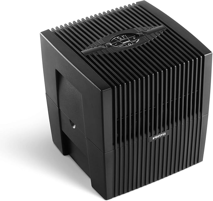 Venta LW25 Comfort Plus Humidifier in Black - Filter-Free Evaporative Humidifier for Spaces up to 485 ft²