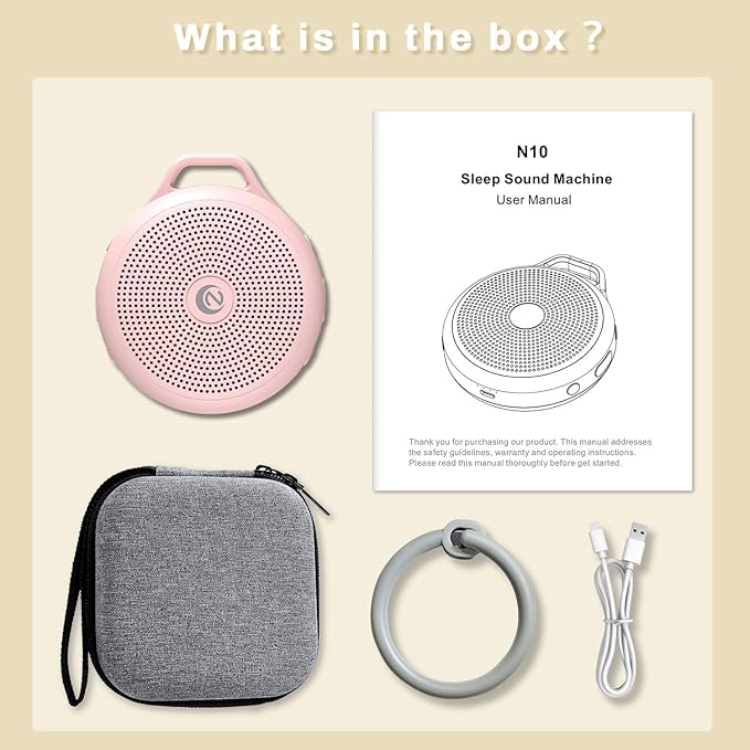 Portable White Noise Sleep Sound Machine for Home and Travel. Perfect for Your Sleeping Baby with a dimmable Night Light and Long Battery Life. Baby Essential Adult/Child Lock Feature.