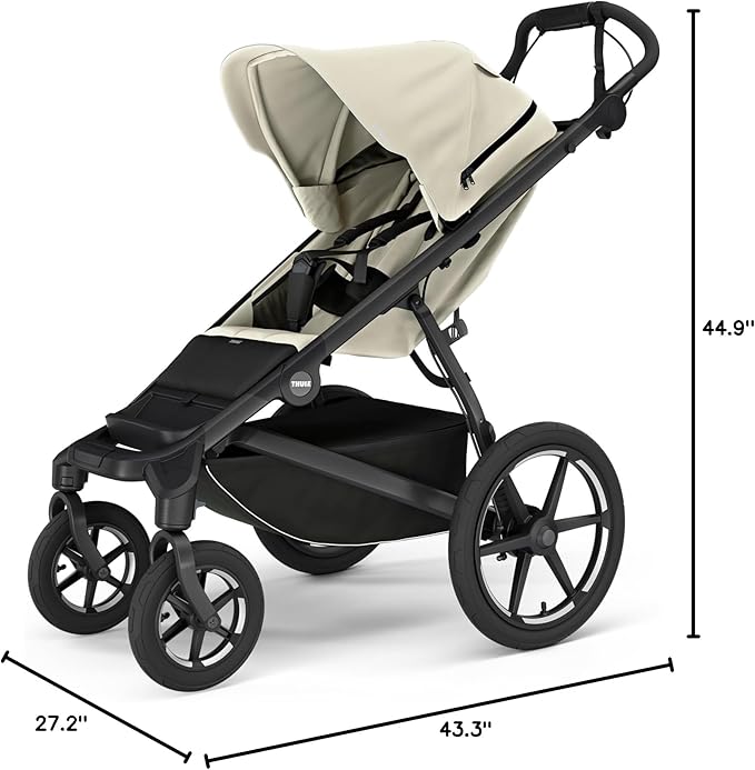 Thule Urban Glide 4-Wheel Single Child All-Terrain Stroller, Full-Suspension System, Air-Filled Tires, Upright seat with Adjustable Recline and Built-in Leg Rest, Baby Stroller