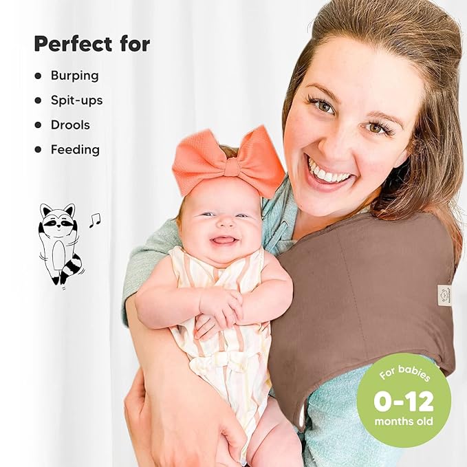 Organic Burp Cloths Baby Boy & Girl - 5-Pack Super Absorbent Cotton Burping Cloths for Babies, Soft & Plush Newborn Spit Up Rags, Infant Towels for Milk Spit Up, Unisex, Large 21" x 10" (Mauve)