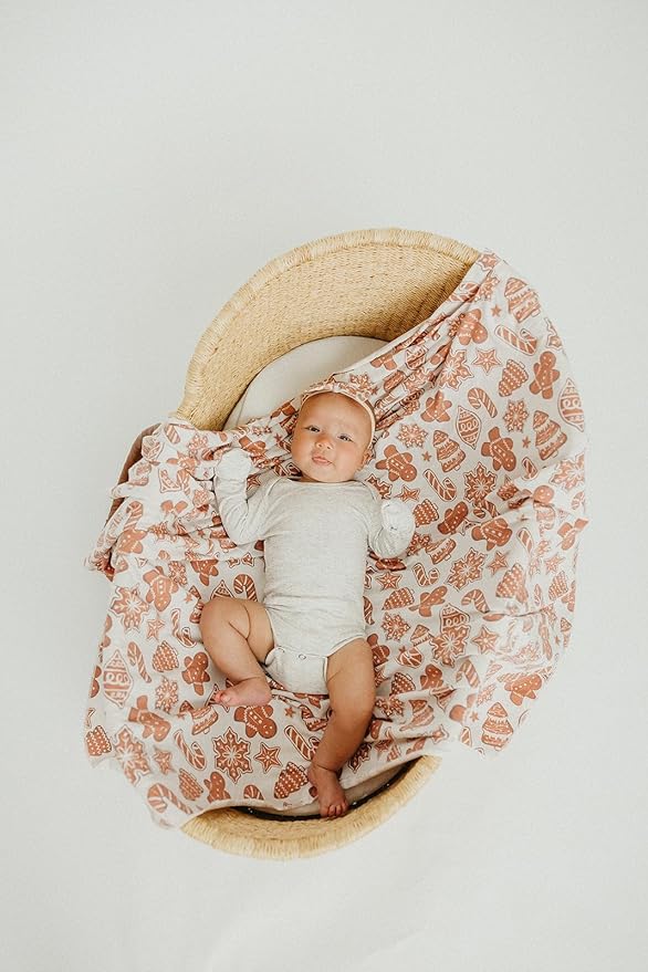 Copper Pearl Large Premium Knit Baby Swaddle Receiving Blanket Gingerbread