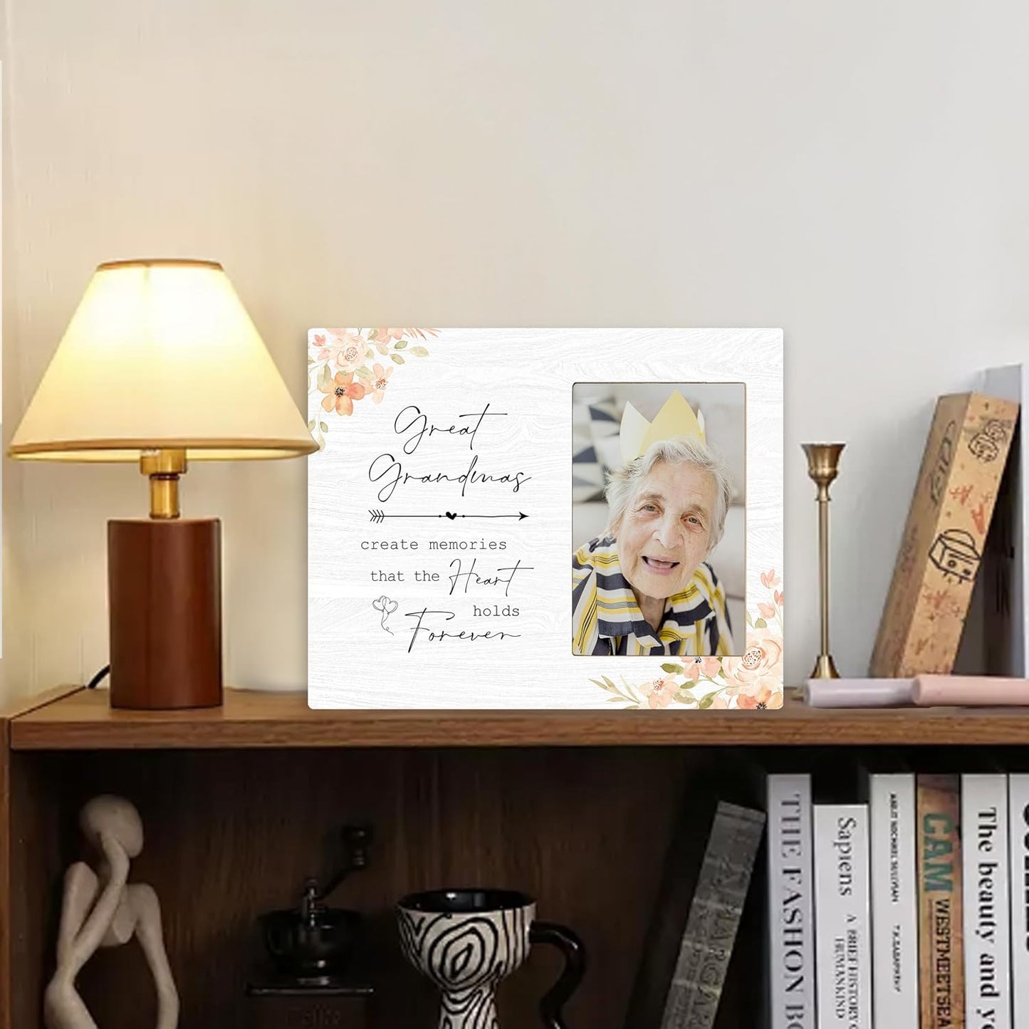 Great Grandma Picture Frame - Great Grandma Gifts from Grandkids, Sympathy Gifts for Loss of Great Grandma, Great Grandma Memorial Wooden Frame for Tabletop or Wall Hanging 4x6 Photo