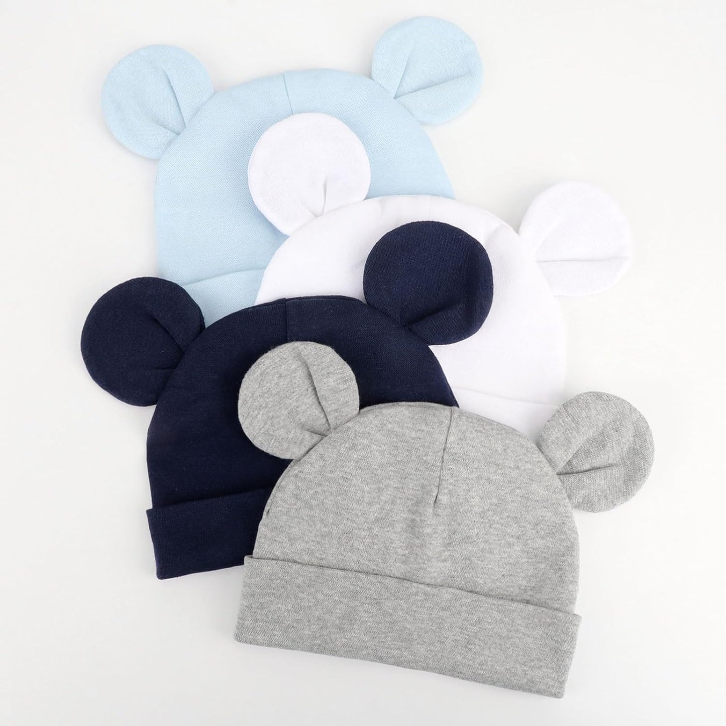 DRESHOW BQUBO 4 Pieces Baby Beanie Newborn Toddler Soft Cute Knit Hat Hospital Hats for Baby Boys Infant Cap Beanies