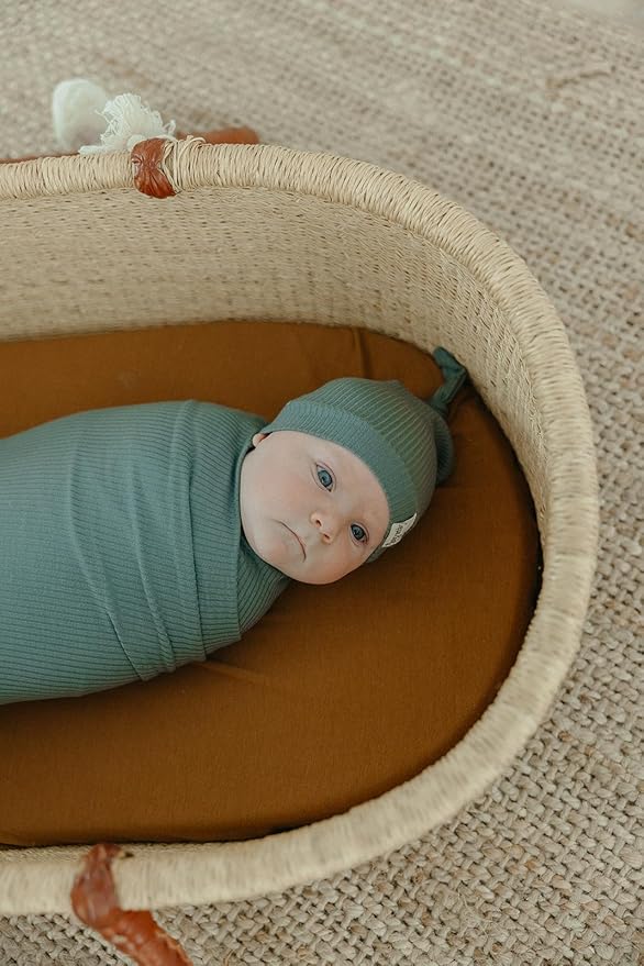 Copper Pearl Baby Swaddle Blanket - Premium Knit Baby Blanket, Large Soft Stretchy Receiving Blankets for Baby Boy and Girl, Swaddles for Newborn, Infant, and Toddler (Moss)