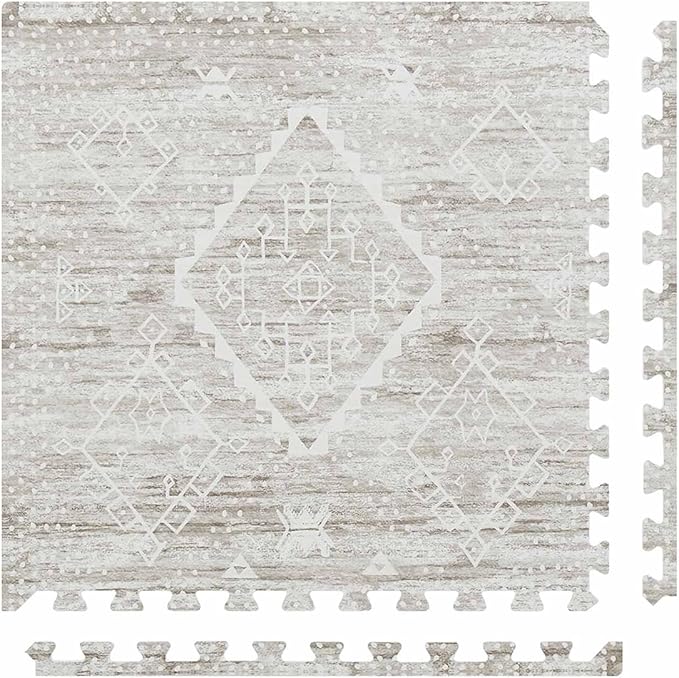 House of Noa Baby Play Mat – 4x6 Driftwood Ula – Set of 6 Tiles – Cushioned EVA Foam Play Mat for Floor, Soft Interlocking Baby Crawling Mats for Hard Floors