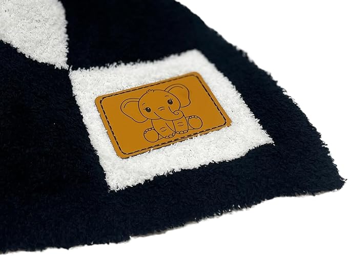 Checkered Baby Blanket 28"x40" - DreamSoft Knit Throw for Crib, Stroller or Car Seat - Soft Receiving Blanket/Newborn Nursery Gift Essential for Toddler, Infant, Kids, Boys & Girls (Black/White)