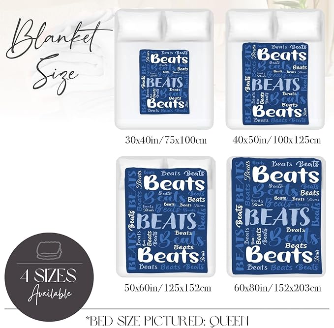 Personalized Custom Baby Blanket with Name for Girls Boys Kids Customized Flannel Blanket for Bed Nursery Room Baby Stroller