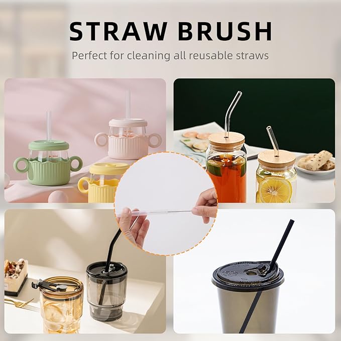 3 Pack Cleaner Brush Kit for Stanley, Bottle Cleaner Brush Set with Straw Brush Cleaner and Cup Lid Cleaning Brush for Stanley Cup, Tumbler Cups, Drinking Glass (Pink)