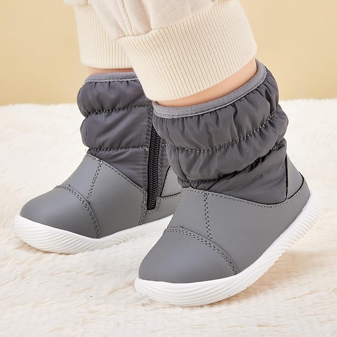 BMCiTYBM Baby Boy Girl Snow Boots Waterproof Winter Warm Booties Nonslip Lightweight Outdoor Shoes for First Walkers 6 9 12 18 24 Months(Infant/Toddler)