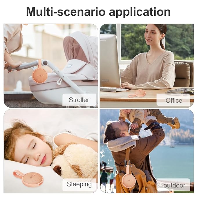 White Noise Sound Machine, Portable Sound Machine for Sleeping Adults & Baby, with Bluetooth 5.1/24 Soothing Sounds/Battery Powered/3 Timer Memory Function for Office/Bedroom/Travel（Orange）