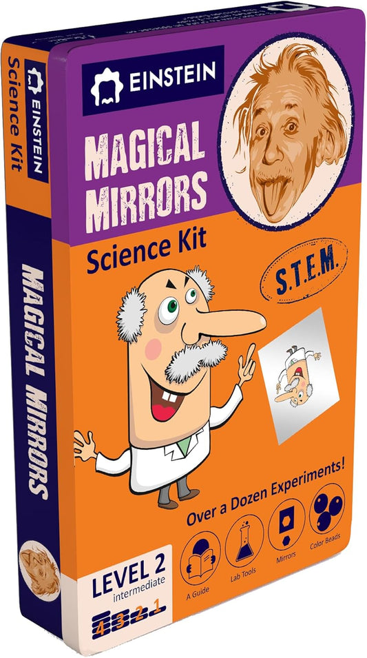 Einstein’s Magical Mirrors LAB Science Kit for Kids. STEM for Boys & Girls Aged 6 and Above. Over a Dozen of Exciting Experiments Inside. Detailed Picture Guide Included. Award Winning Science kit!